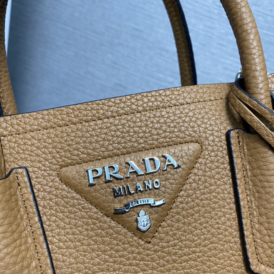 Prada Double Leather Mini Bag Shoulder Bag Camel 1BG443